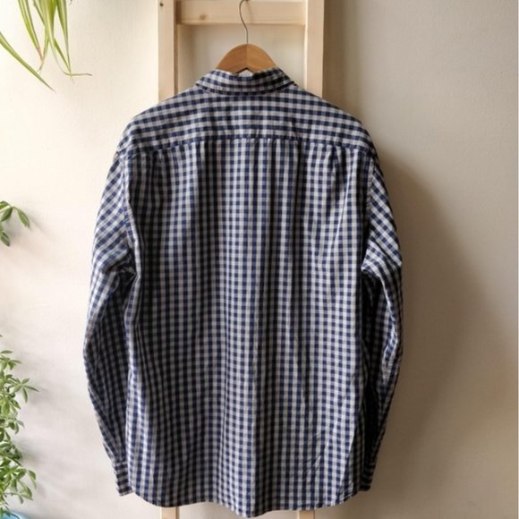 J. Crew Washed Shirt Two-Tone Gingham Check Plaid Broadcloth Button Down L - Picture 3 of 6
